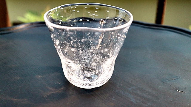 グラス コップ 冷茶カップ ロックカップ 吹きガラス 高山浩子 雪どけ