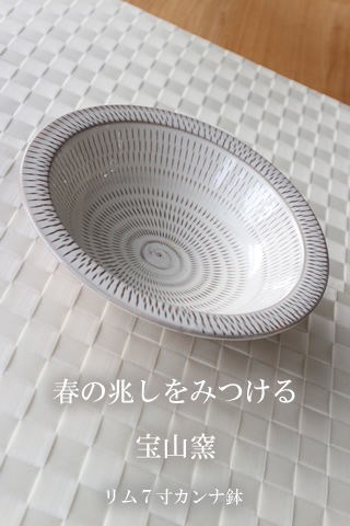 宝山窯　リム７寸カンナ鉢