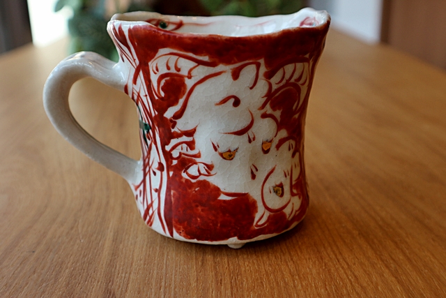 新品未使用　赤絵作品　 黒岩卓実マグカップ IMG_5951.JPG