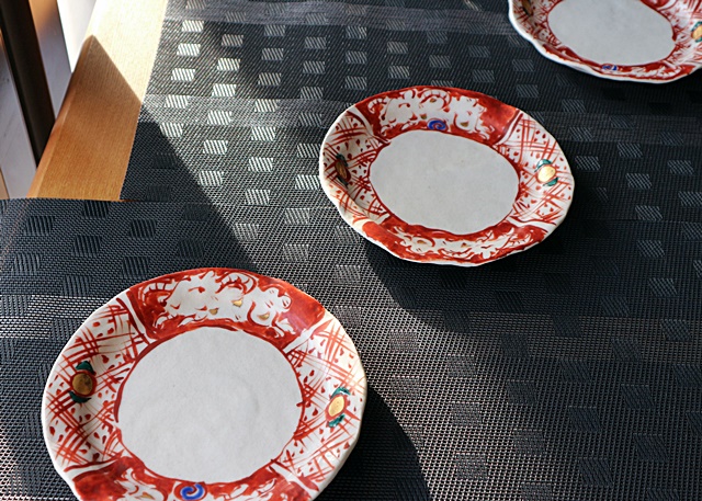 榛澤宏 6.5寸皿 赤絵