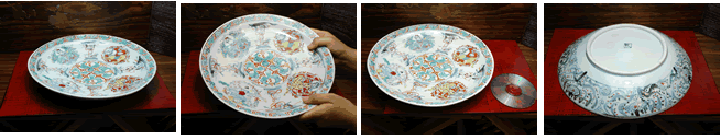 陶器　大皿　和田一人　色絵皿